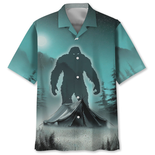 Mysterious Bigfoot At Campsite Hawaiian Shirt