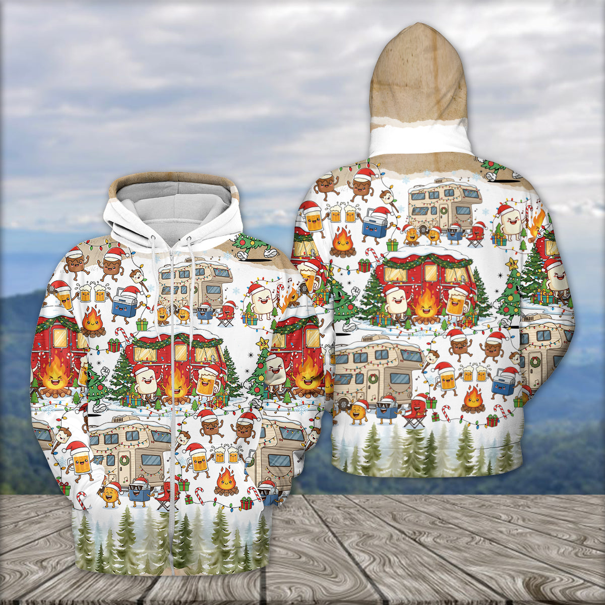 Campsite Christmas Party All Over Print Shirt