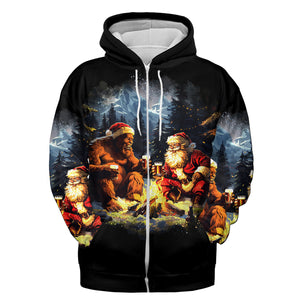 Funny Bigfoot & Santa Life Is Better Around The Campfire All Over Print Shirt