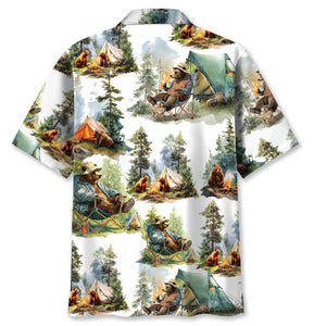 Camping Bear Chill Forest Hawaiian Shir