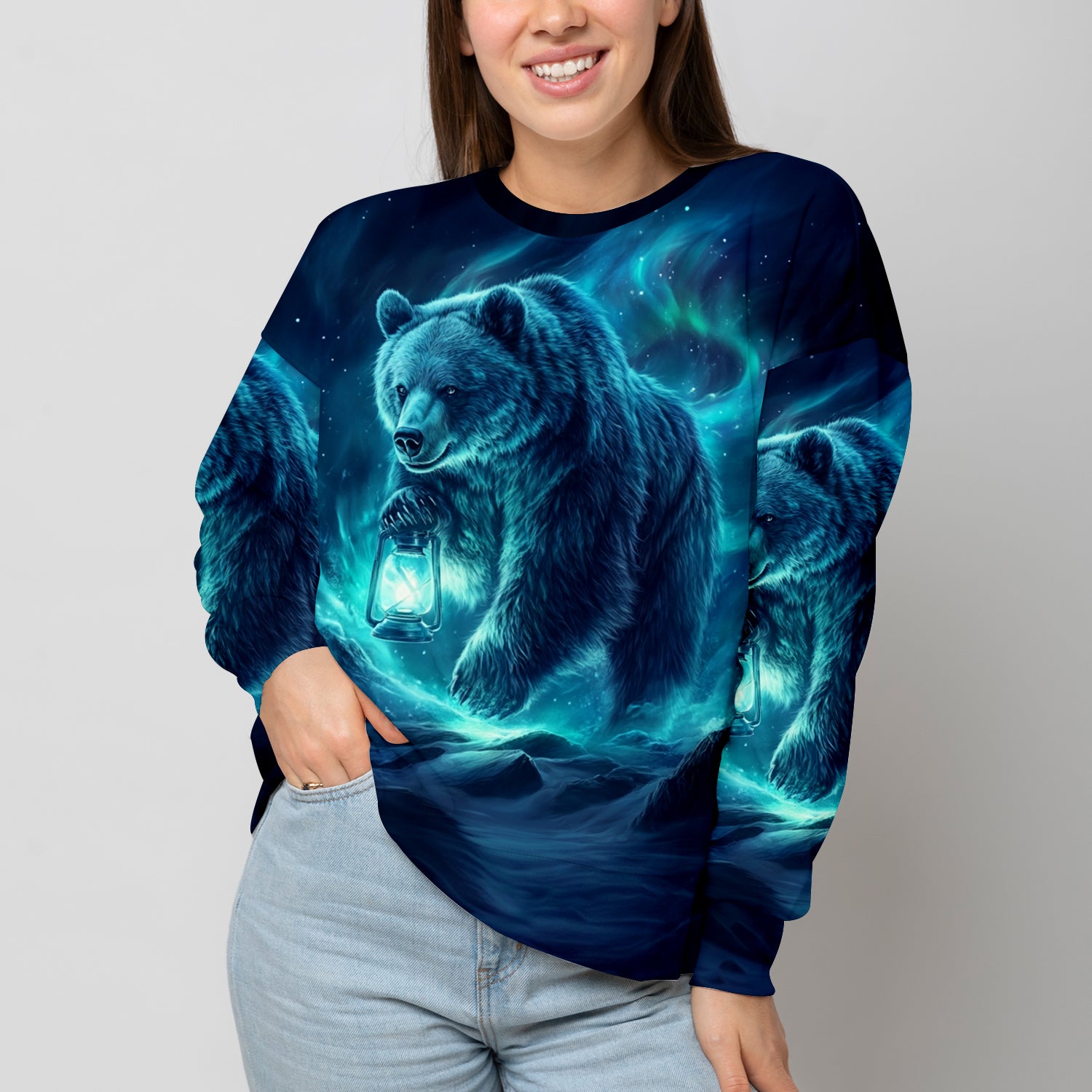 Wild Bear In The Night All Over Print Shirt