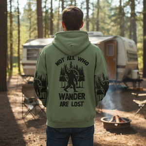 Not All Who Wander Are Lost Bigfoot Walking All Over Print Shirt