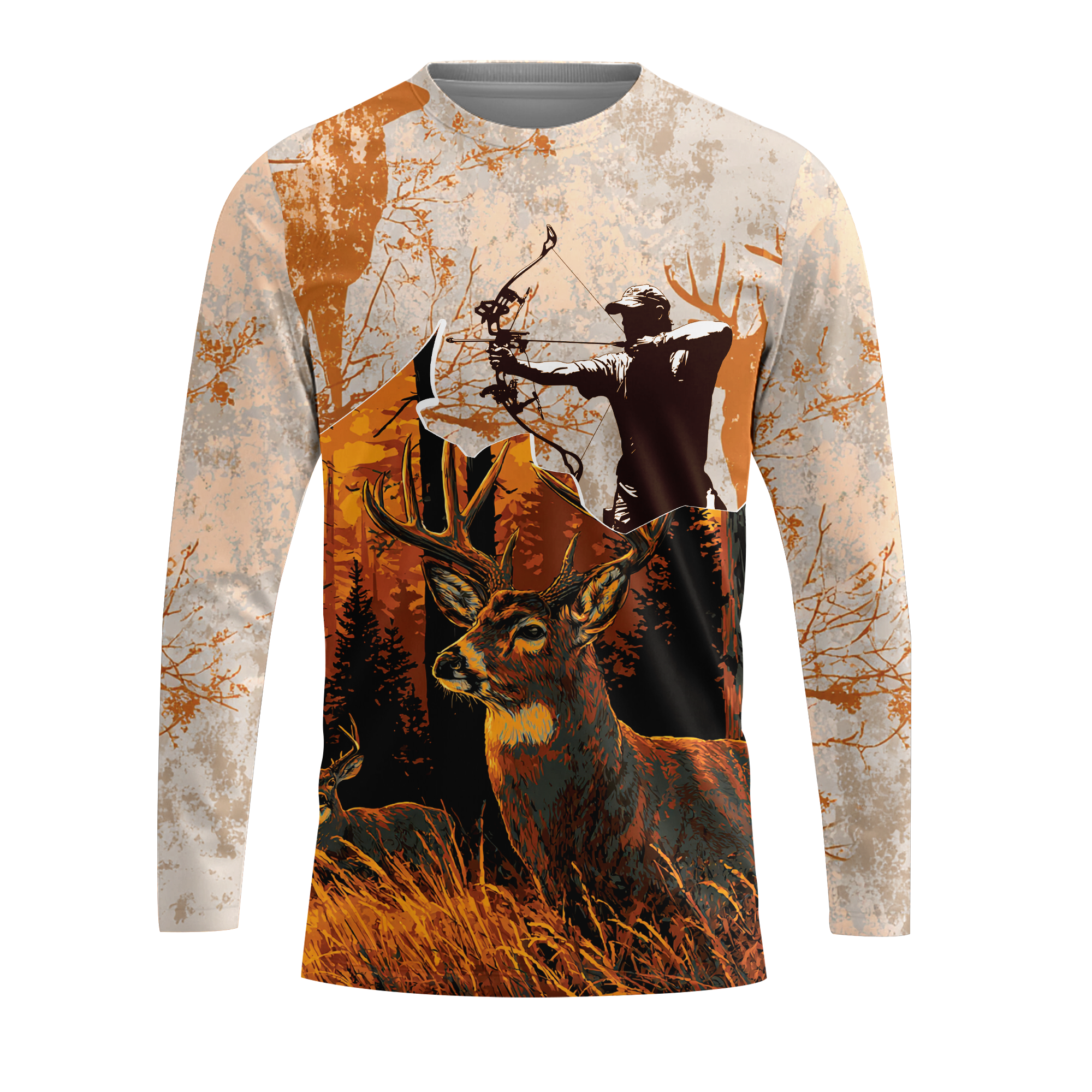 Vintage Deer Hunting Orange All Over Print Shirt