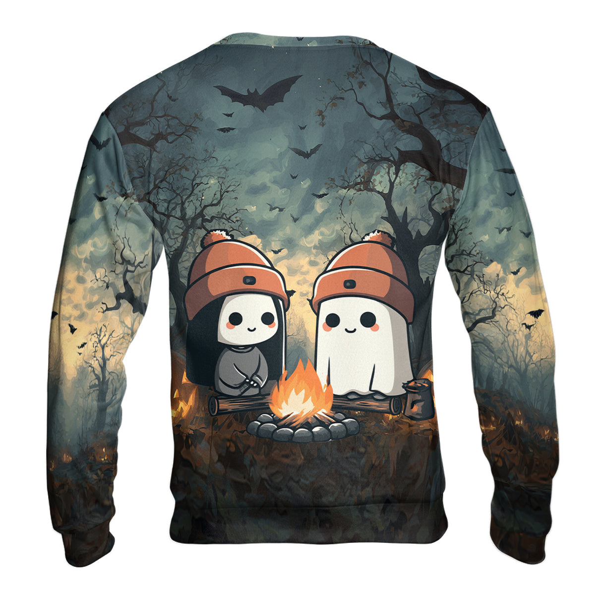 Cute Ghost Camping Crew All Over Print Shirt