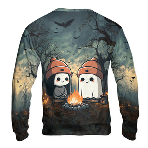 Cute Ghost Camping Crew All Over Print Shirt