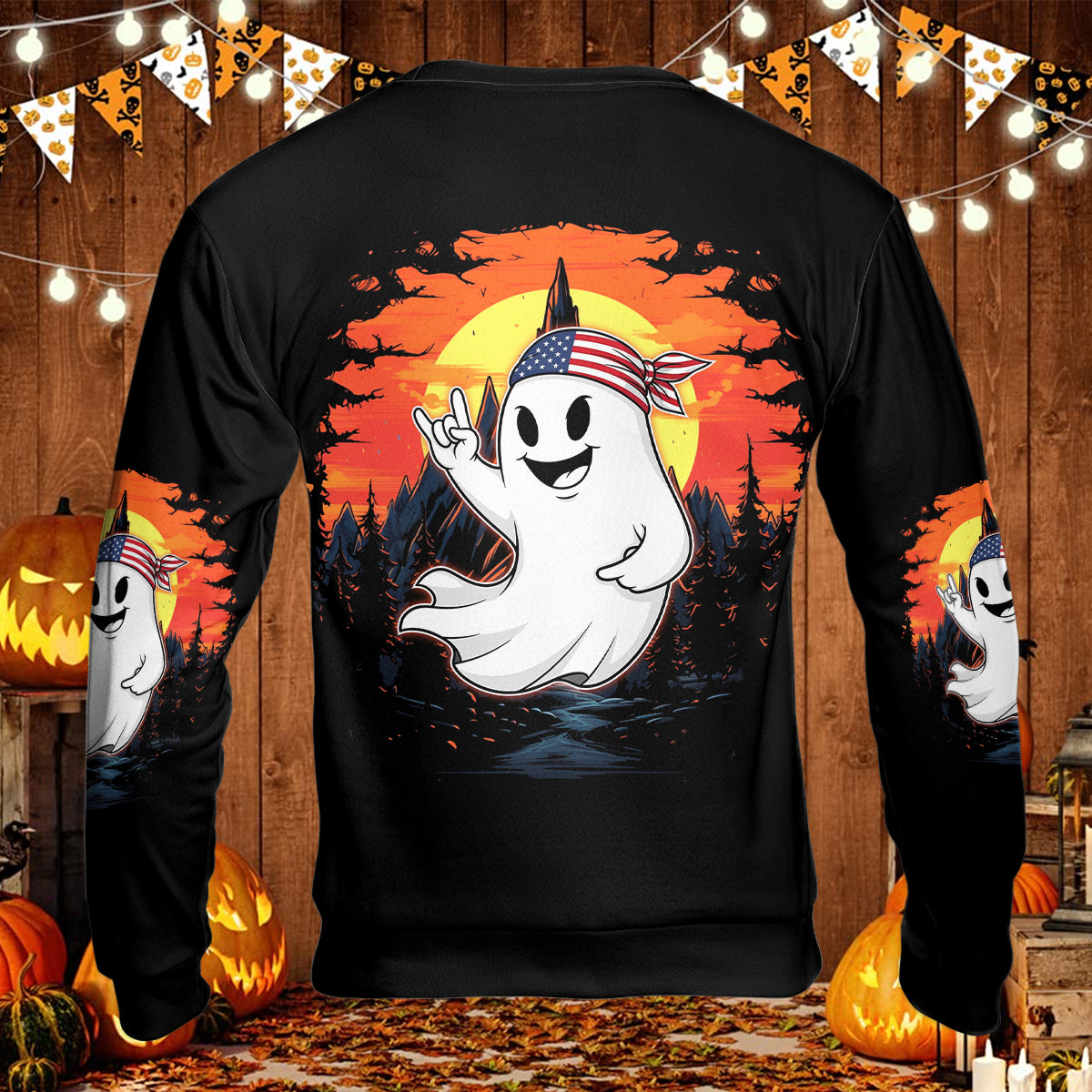 Spooky Boo In The Forest All Over Print Shirt