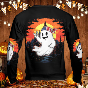 Spooky Boo In The Forest All Over Print Shirt