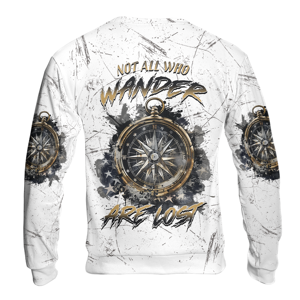 Not All Who Wander Are Lost Compass Cracks All Over Print Shirt