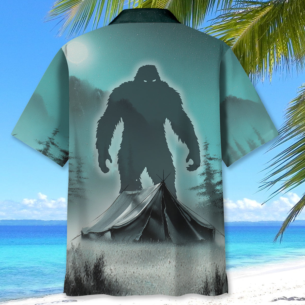 Mysterious Bigfoot At Campsite Hawaiian Shirt