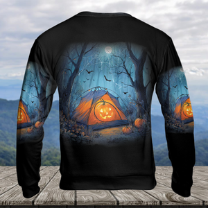 Halloween Pumpkin Camping All Over Print Shirt