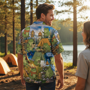 Funny Frog Camping Hawaiian Shirt