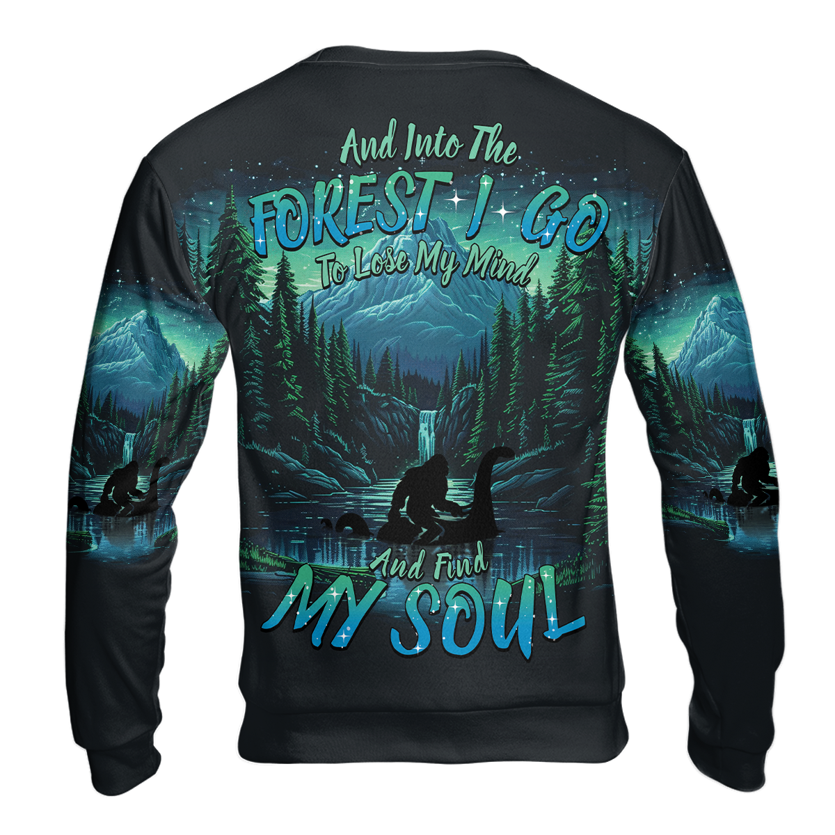 Bigfoot Riding Loch Ness Into The Forest I Go All Over Print Shirt