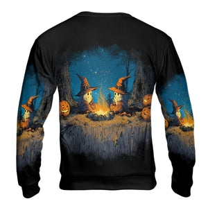 Spooky Pumpkin Campfire Night All Over Print Shirt