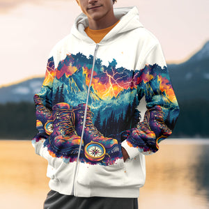 The Mountains Are Calling Compass Boots All Over Print Shirt
