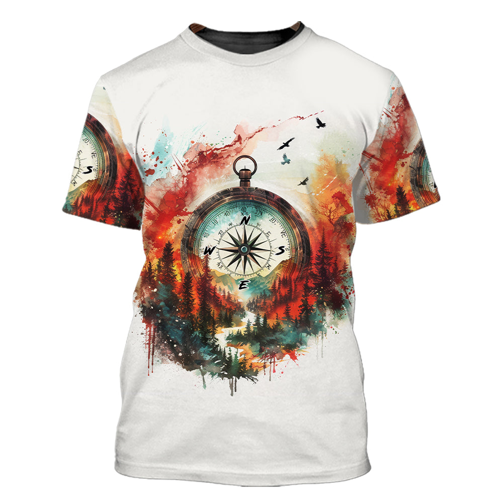 Compass Colorful Not All Who Wander Are Lost All Over Print