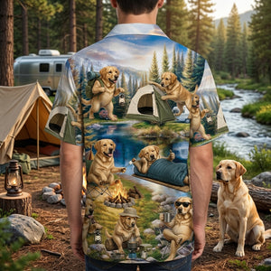 Labrador Retriever Dog Funny Camping Hawaiian Shirt