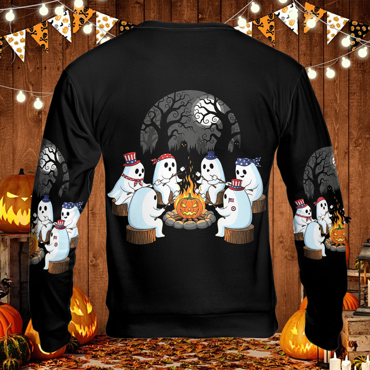 Boo Crew Camping All Over Print Shirt