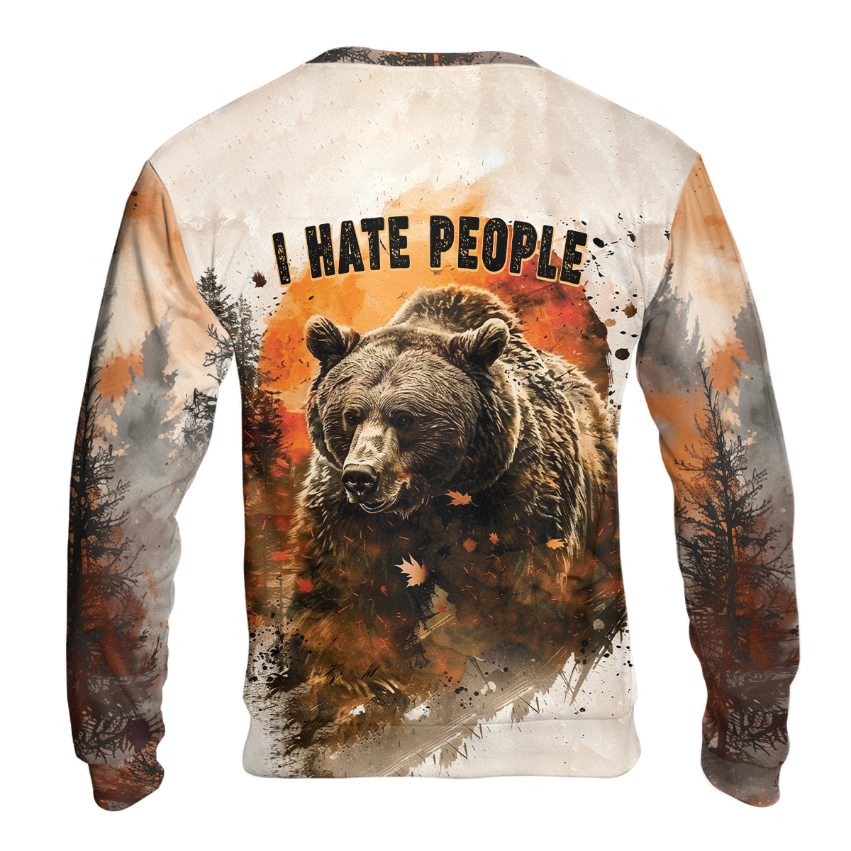 Bear Forest I Hate People All Over Print Shirt