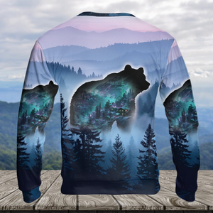 Aurora Bear Adventure Mountain All Over Print Shirt