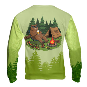 Funny Bear Drinking Camping All Over Print Shirt