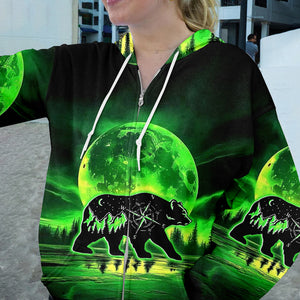 Bear Green Moonlit Art All Over Print Shirt