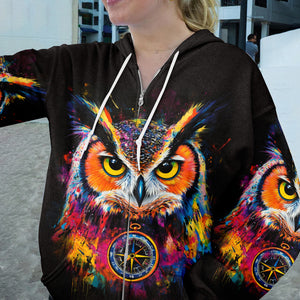 Not All Who Wander Are Lost Owl All Over Print Shirt