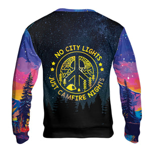 Camping No City Lights Just Campfire Nights All Over Print Shirt