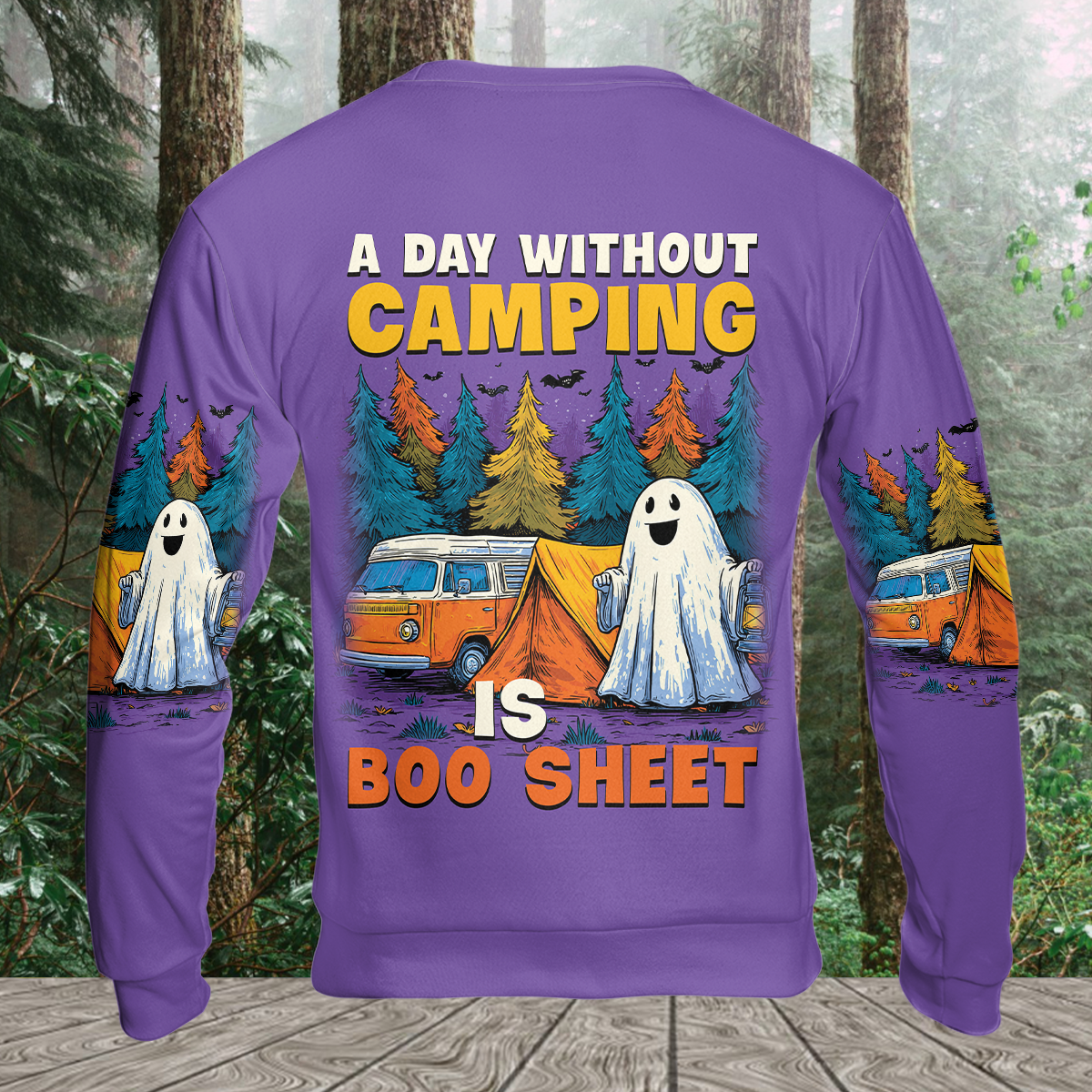 Halloween Camping Ghost – A Day Without Camping Is Boo Sheet All Over Print Shirt
