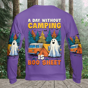 Halloween Camping Ghost – A Day Without Camping Is Boo Sheet All Over Print Shirt
