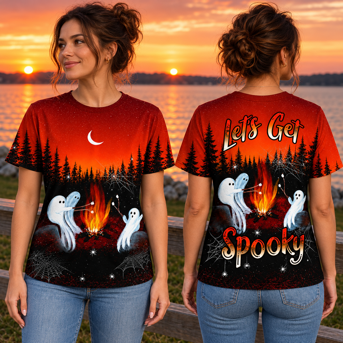 Let's Get Spooky All Over Print Shirt