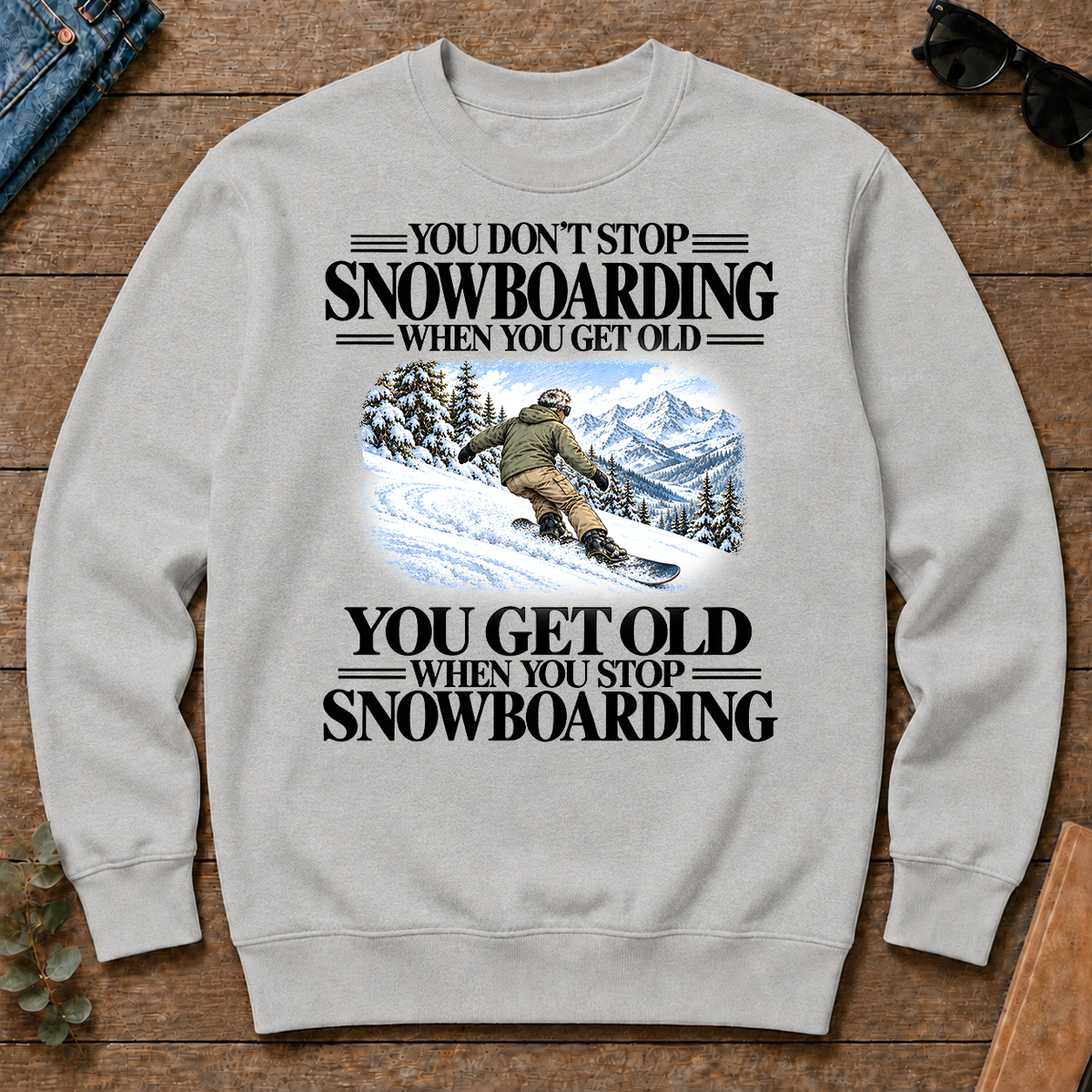 Don't Stop Snowboarding Vintage Art - ash - CS2D-Ash