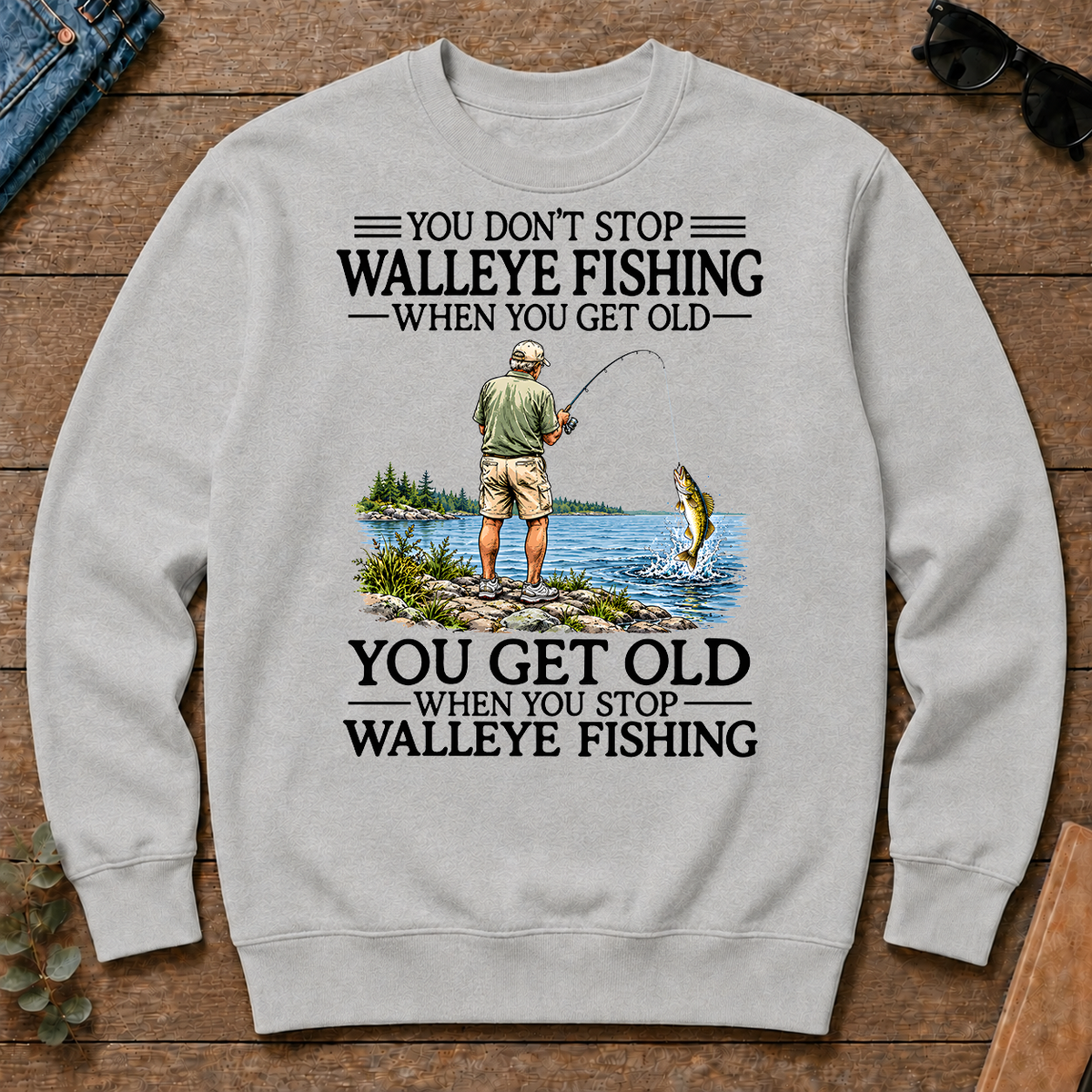 Don't Stop Walleye Fishing Vintage - ash - CS2D-Ash