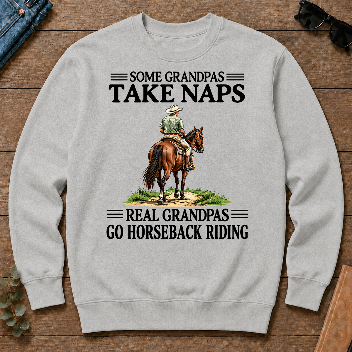 Real Grandpas Go Horseback Riding Vintage - ash - CS2D-Ash