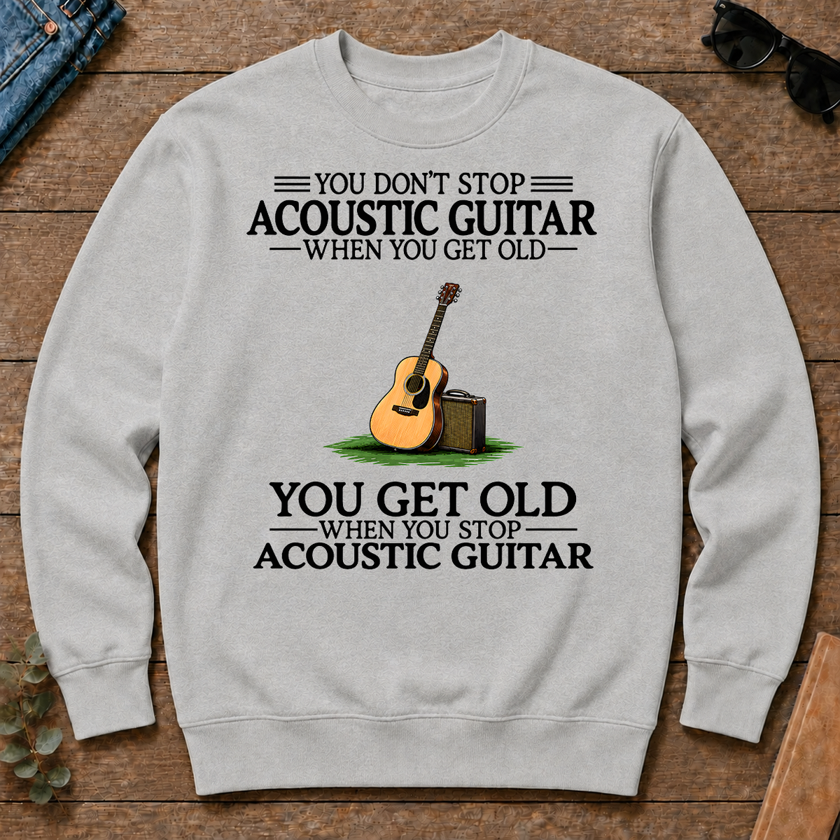 Don't Stop Playing Acoustic Guitar Vintage Art - ash - CS2D-Ash