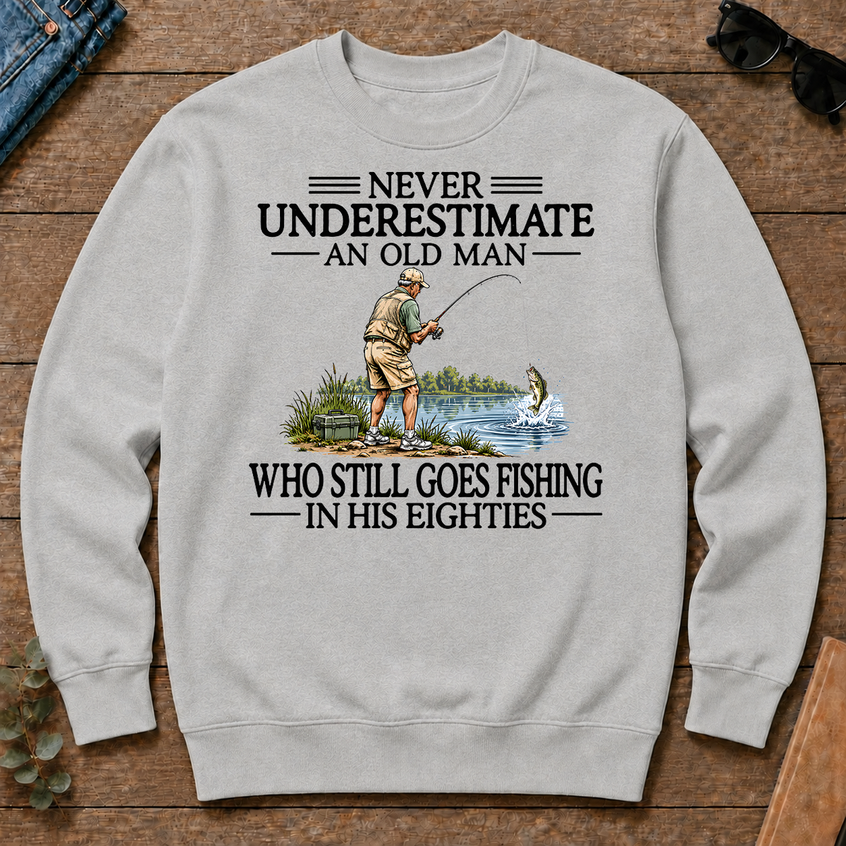 Never Underestimate An Old Man Fishing 80s - ash - CS2D-Ash