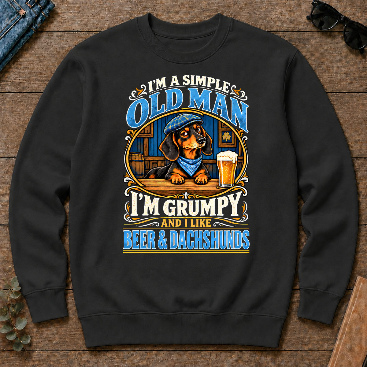 Funny I Like Beer & Dachshunds - black - CS2D-Black