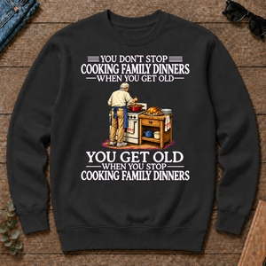 Old Man Don't Stop Cooking Family Dinner - black - CS2D-Black