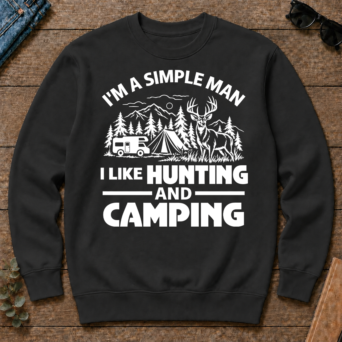 I Like Hunting And Camping - black - CS2D-Black