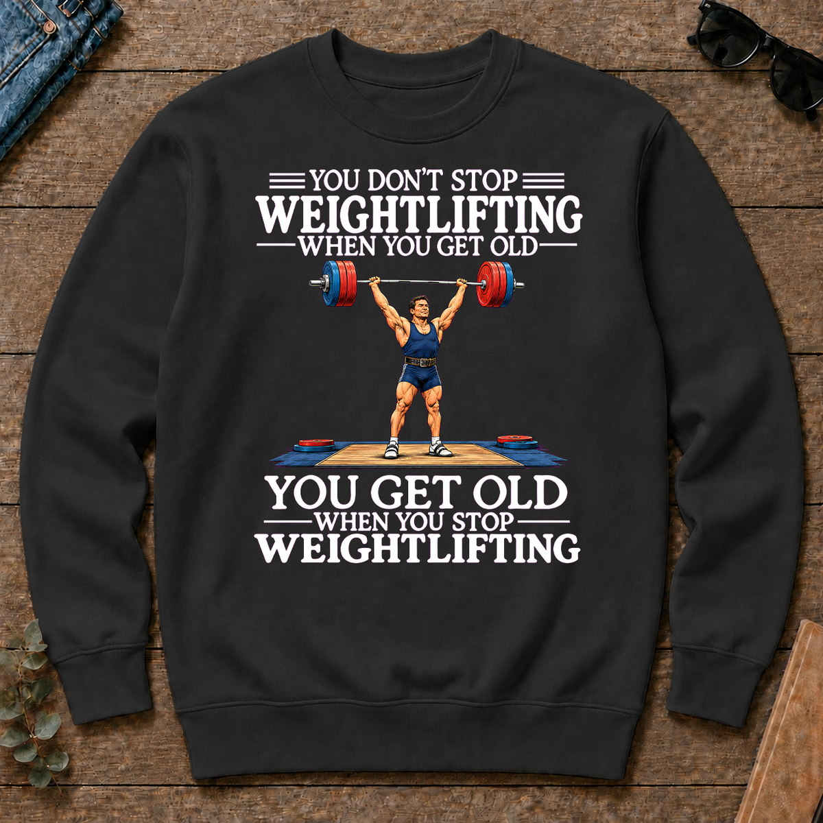 Old Man Don't Stop Weightlifting - black - CS2D-Black