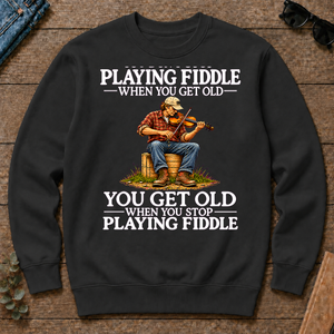 Old Man Don't Stop Playing Playing Fiddle - black - CS2D-Black
