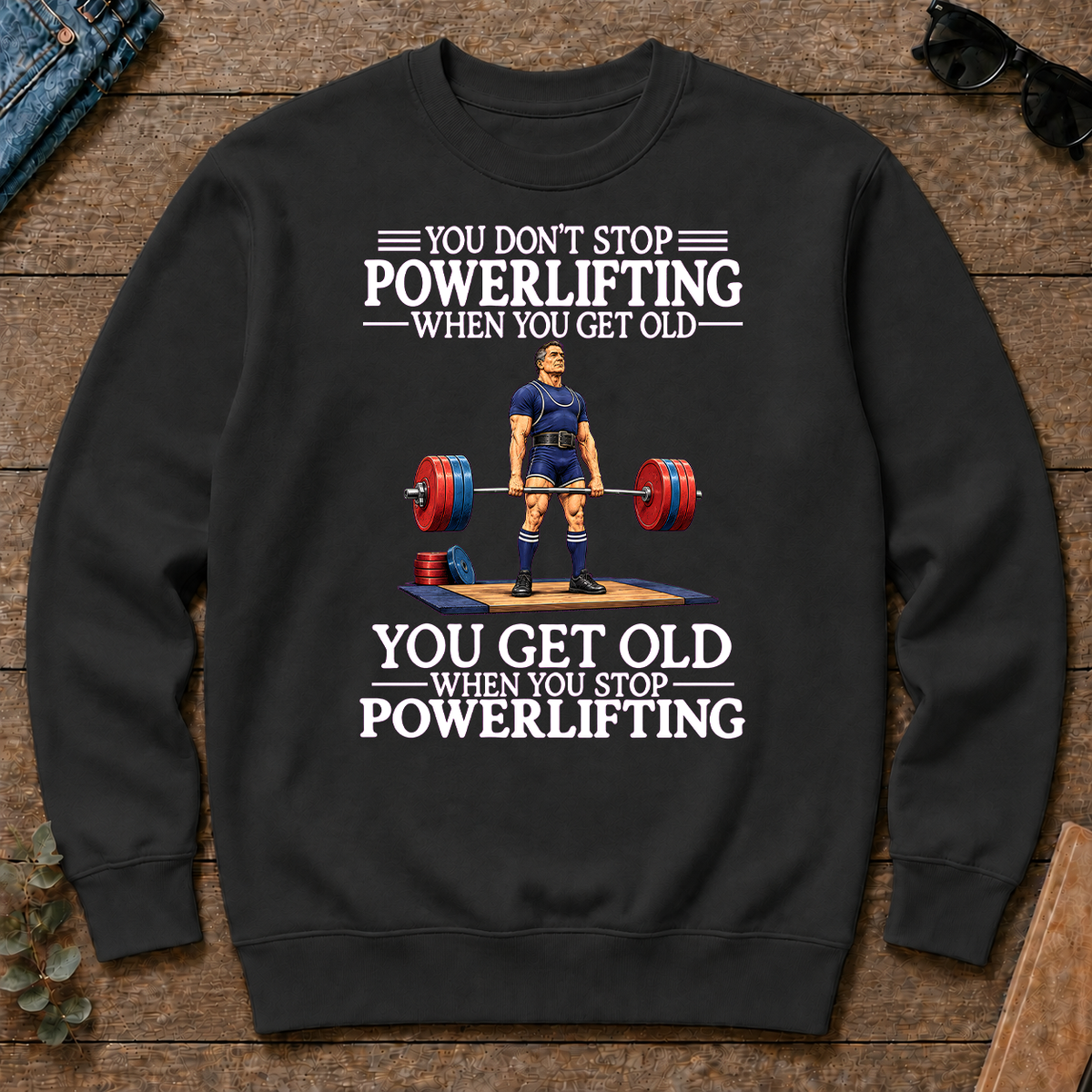 Old Man Don't Stop Powerlifting - black - CS2D-Black