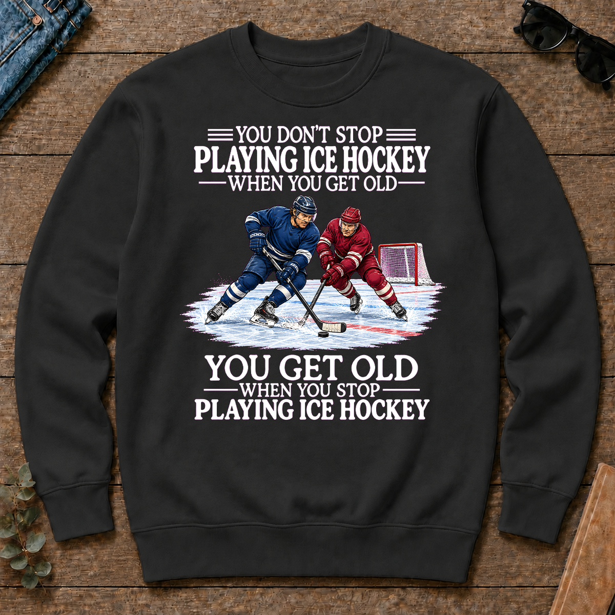Old Man Don't Stop Ice Hockey - black - CS2D-Black