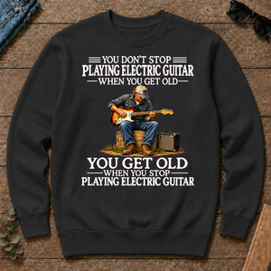 Old Man Don't Stop Playing Electric Guitar - black - CS2D-Black