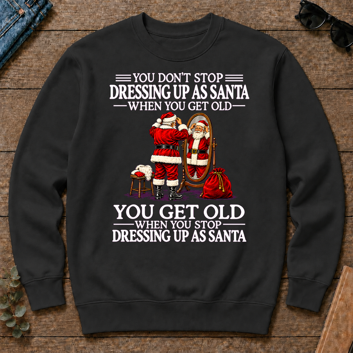 Old Man Don't Stop Dressing Up as Santa - black - CS2D-Black