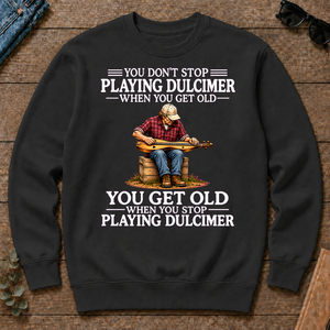 Old Man Don't Stop Playing Playing Dulicimer - black - CS2D-Black