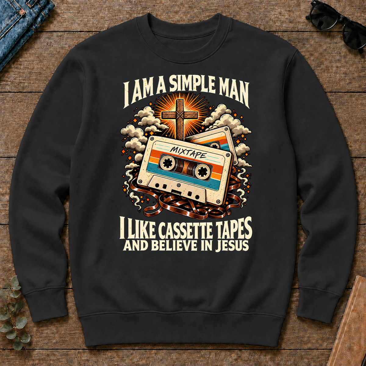 I Like Cassette Tapes & Believe In Jesus - black - CS2D-Black