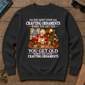 Old Woman Don't Stop Crafting Ornaments - black - CS2D-Black