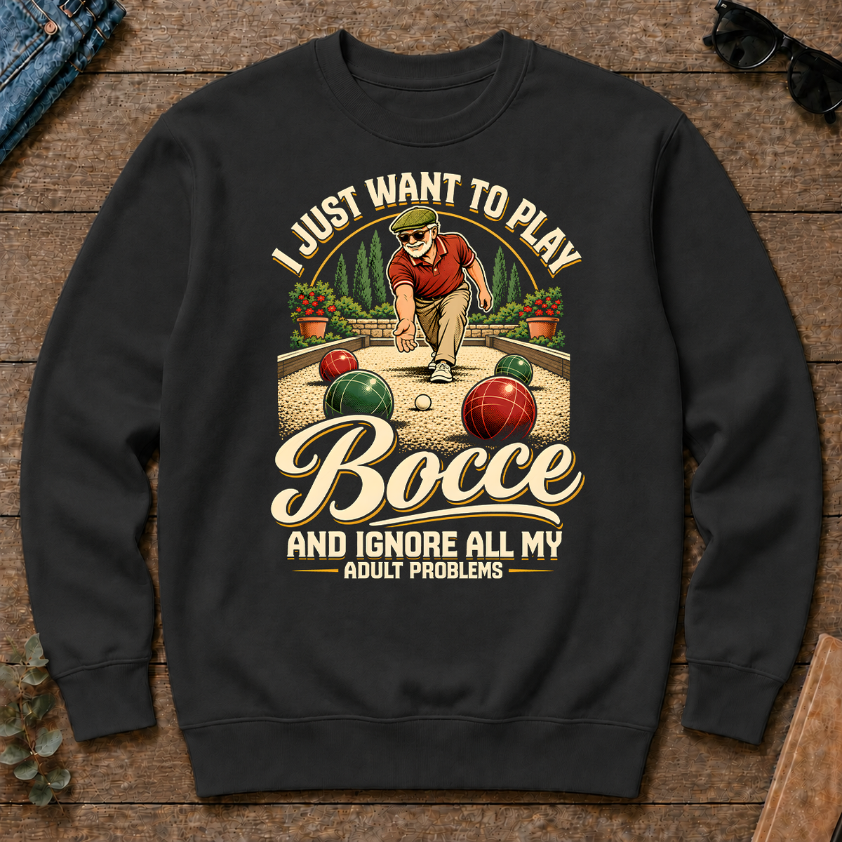 I Just Want To Play Bocce & Ignore All Adult Problems - black - CS2D-Black