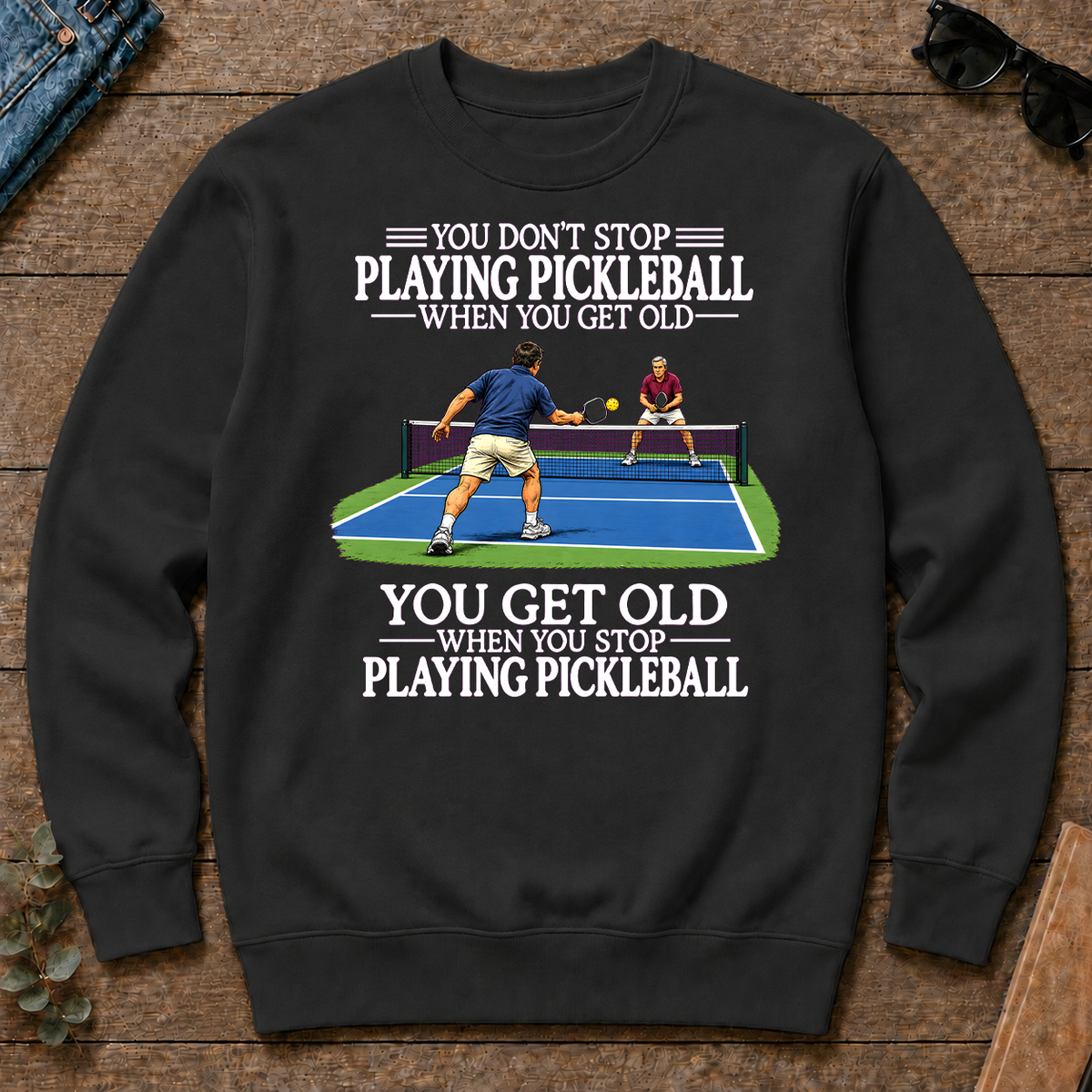Old Man Don't Stop Pickleball - black - CS2D-Black