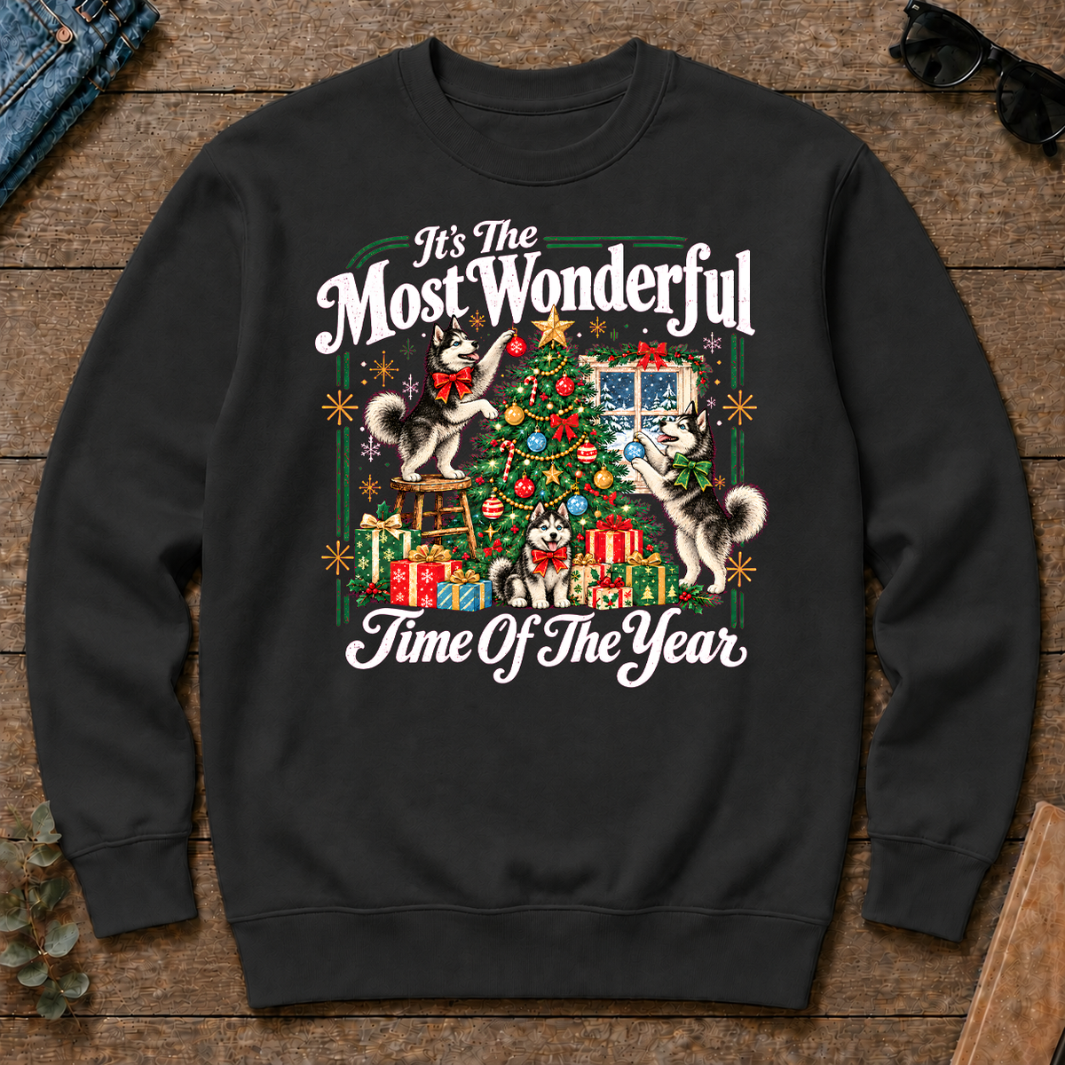 Wonderful Christmas Huskie - black - CS2D-Black